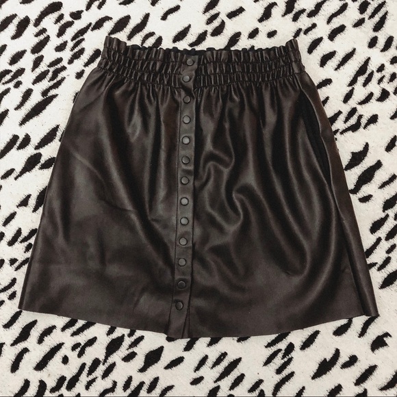 Zara Dresses & Skirts - Zara Faux Leather Black Skirt